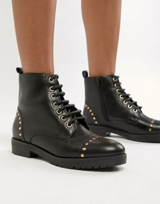 Carvela Leather Flat Hiker Boots