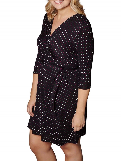 Yumi Curves Star Printed Wrap Dress, Black