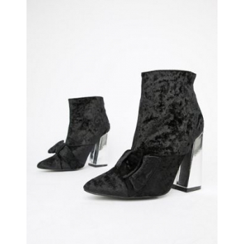 Glamorous velvet heeled ankle boots