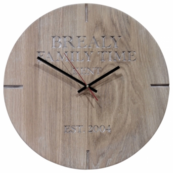 The Oak And Rope Company Personalised Oak Clock, Dia.38cm