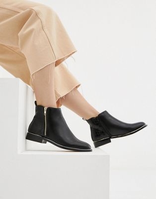 Office Flat Side Zip Boots