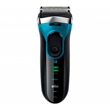 BRAUN 3 Series 3080S Wet & Dry Shaver - Black & Blue