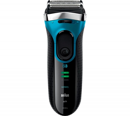 BRAUN 3 Series 3080S Wet & Dry Shaver - Black & Blue