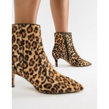 Carvela Kitten Heel Suede Leopard Sock Boots