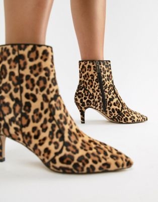 Carvela Kitten Heel Suede Leopard Sock Boots