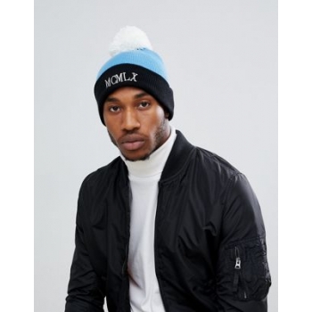 River Island beanie with bobble in blue