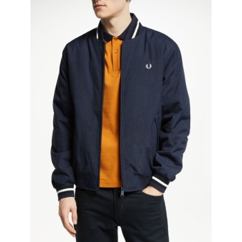 Fred Perry Marl Bomber Jacket, Navy