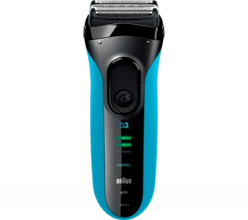 BRAUN Series 3 3040S Wet & Dry Shaver - Black & Blue