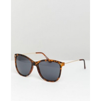 ASOS DESIGN square sunglasses in matte tort with smoke lens