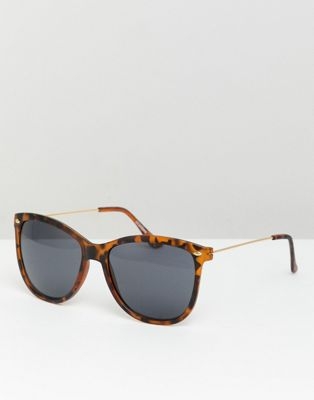 ASOS DESIGN square sunglasses in matte tort with smoke lens