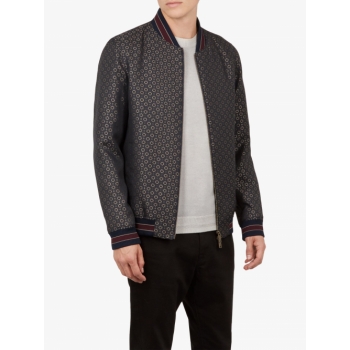 Ted Baker Wotzit Jacquard Bomber Jacket, Navy