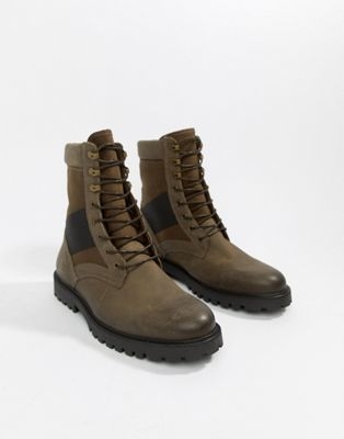 Zign military boots in khaki