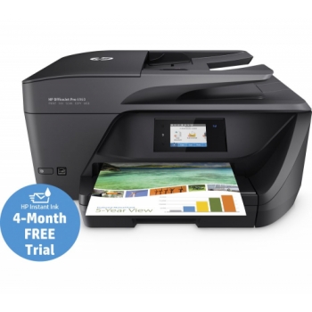 HP Officejet Pro 6960 All-in-One Wireless Inkjet Printer with Fax + 903XL Black Ink Cartridge + 80 gsm A4 Home & Office Paper - 500 sheets