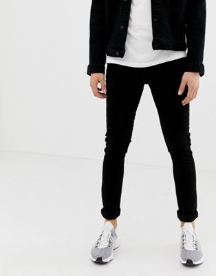 LDN DNM super skinny spray on jeans in jet black