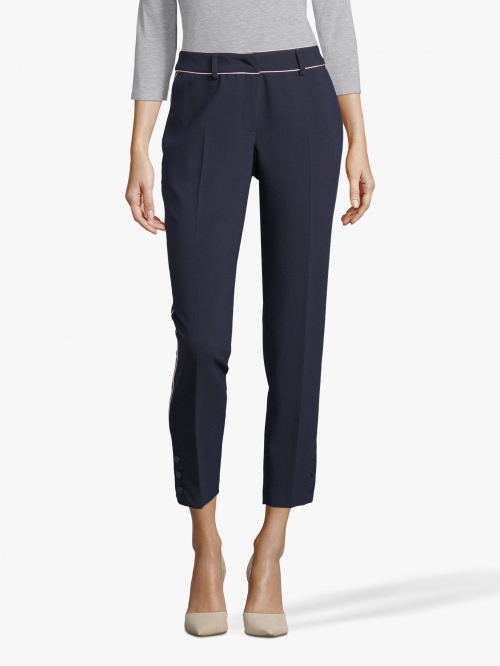 Betty & Co. Crêpe Piped Trousers, Dark Sapphire