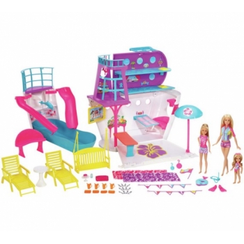 Barbie Cruise Ship Playset with 3 Dolls and 28 Accessories