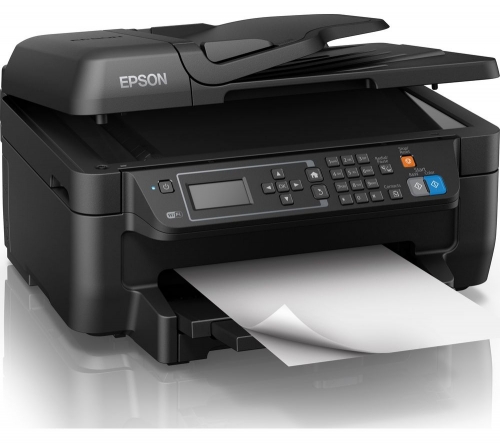 EPSON WorkForce WF-2750 All-in-One Inkjet Printer with Fax + Pen & Crossword T1626 Cyan, Magenta, Yellow & Black Ink Cartridges - Multipack + 80 gsm A4 Home & Office Paper - 500 sheets