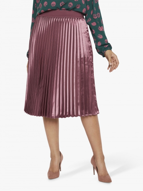 I.Scenery Curve Lala Pleated Skirt, Mellow Mauve