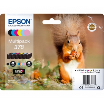 EPSON 378 Squirrel 6-colour Ink Cartridges - Multipack