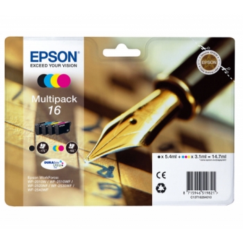 EPSON Pen & Crossword T1626 Cyan, Magenta, Yellow & Black Ink Cartridges - Multipack