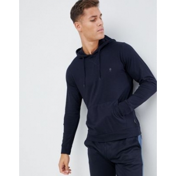 French Connection Essentials overhead hoodie with logo in navy