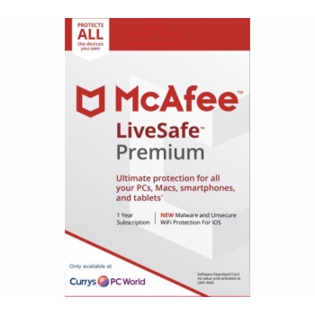 MCAFEE LiveSafe Premium 2018 - 1 year for unlimited devices