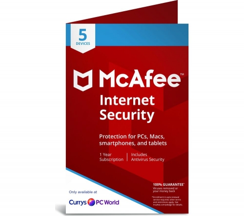 MCAFEE Internet Security 2019 - 1 year for 5 devices