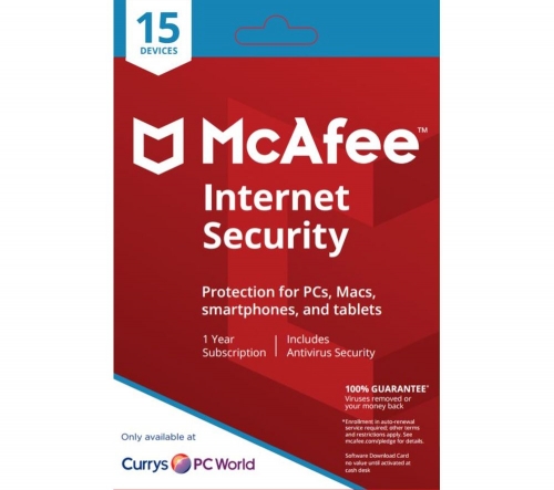 MCAFEE Internet Security 2018 - 1 year for 15 devices