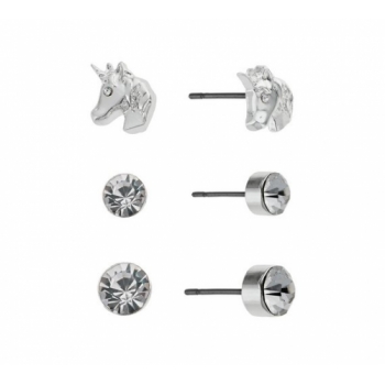 Emoji Cubic Zirconia Set of 3 Stud Earrings