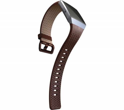 FITBIT Ionic Leather Band - Cognac, Large + Ionic - Charcoal & Smoke Grey