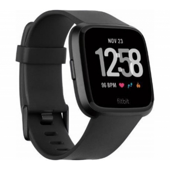 FITBIT Versa Classic Band - Black, Large + Versa - Black Aluminium