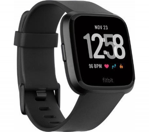 FITBIT Versa Classic Band - Black, Large + Versa - Black Aluminium