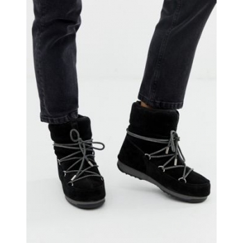 Moon Boot Low Suede Waterproof Boot in Black