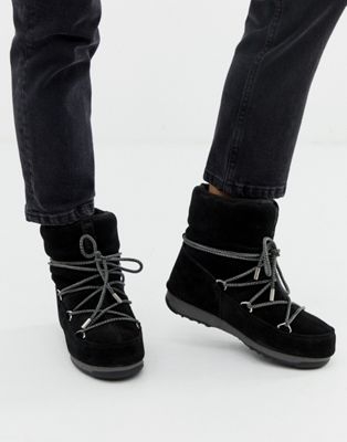 Moon Boot Low Suede Waterproof Boot in Black