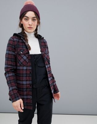 Volcom hooded flannel snowboard jacket