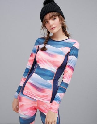 Protest Emphasis thermo long sleeve top in multi