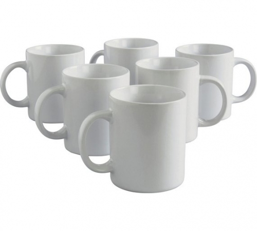 Argos Home Set of 6 Porcelain Mugs - White