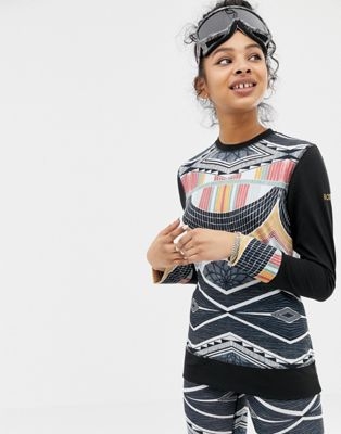 Roxy Daybreak long sleeve top in multi print