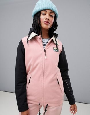 Billabong Coastal ski jacket in pink