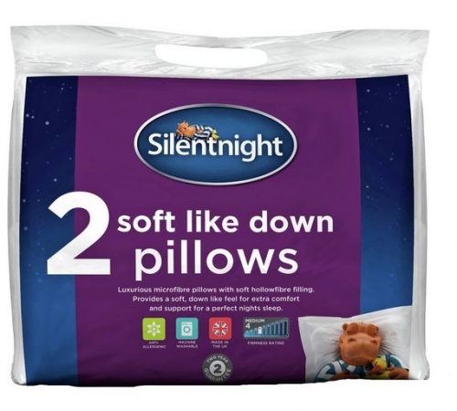 Silentnight Soft Like Down Pillow - 2 Pack