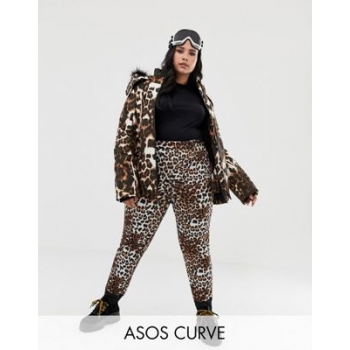 ASOS 4505 Curve ski mix and match trousers in super slim fit in leopard print