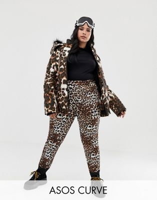 ASOS 4505 Curve ski mix and match trousers in super slim fit in leopard print