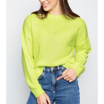 Yellow Neon Twist Slouchy Jumper