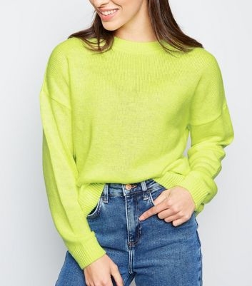 Yellow Neon Twist Slouchy Jumper