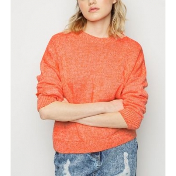 Bright Orange Neon Twist Slouchy Jumper