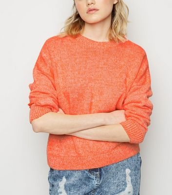 Bright Orange Neon Twist Slouchy Jumper