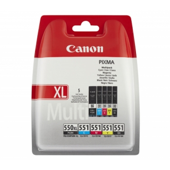 CANON PGI-550XL/CLI-551 Cyan, Magenta, Yellow & Black Ink Cartridges - Multipack