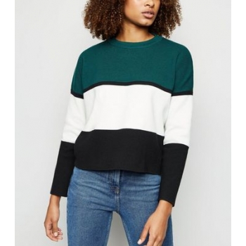 Green Colour Block Jumper