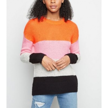 Multicoloured Block Stripe Longline Jumper