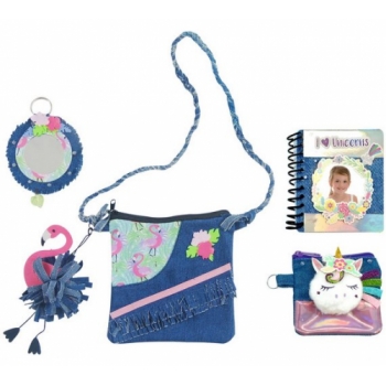 Chad Valley Be U Flamingo and Unicorn Denim Bag Set